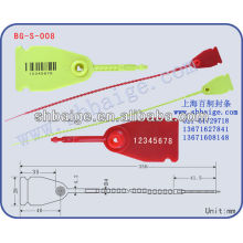 faixa de vedação de plástico BG-S-008, selo de contêiner